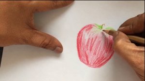 Joyful Day # 16 / Apple  Drawing with color pencils