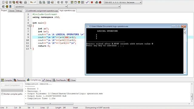 DevC C++ Logical and Arithmetic Assignment Operators in Urdu/Hindi