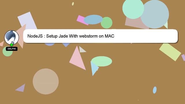 NodeJS : Setup Jade With webstorm on MAC смотреть онлайн