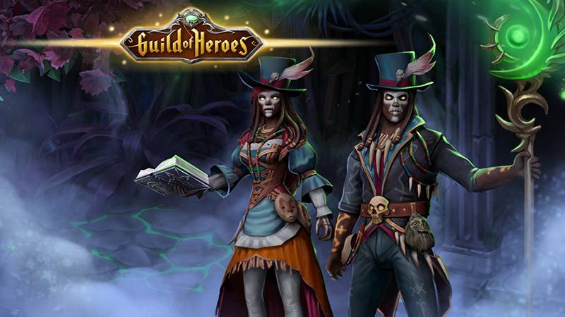 Игра Гильдия Героев - Guild of Heroes. Новое Испытание. Скин Вудуиста с крыльями и следами.