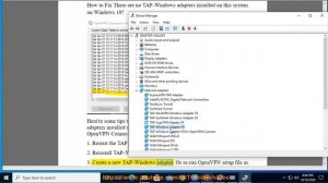 Fix There are no TAP-Windows adapters installed on this system on Windows 10