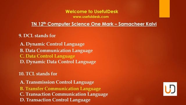 Part 31 | TN 12th Computer Science One Mark Question and Answers | Samacheer Kalvi смотреть онлайн