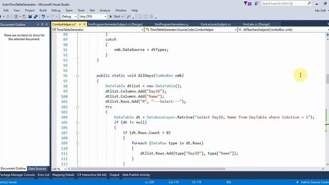 Time Table Generator Part 25 Semester Subject Setting Form in C# C Sharp