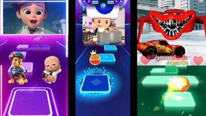 The baby boss Vs Super Mario Vs Lightning McQueen X Coffin Dance Tiles Hop EDM Rush || Who is best