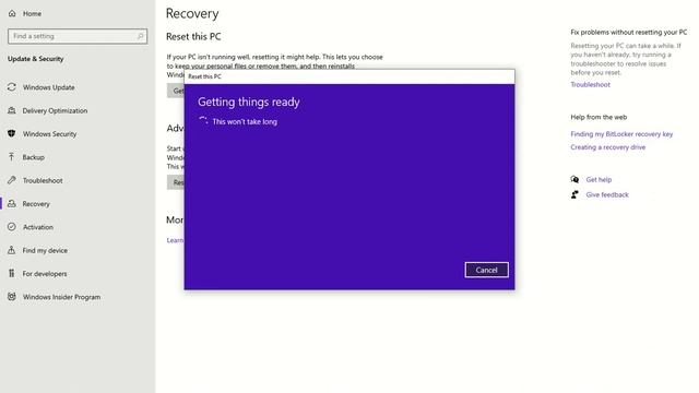windows 10 reset pc смотреть онлайн
