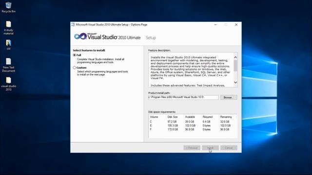 Installation of Visual Studio 2010 in Windows 10 [Visual Basic] смотреть онлайн