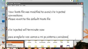 Solucion al error del sxe.Hosts file compromised! (C:\WINDOWS\system32\drivers\etc\hosts)