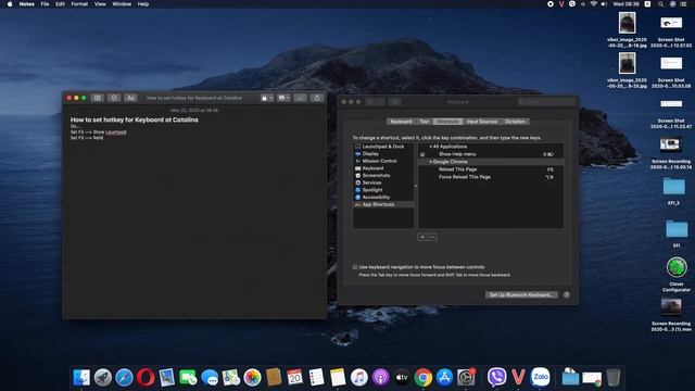 Set hotkeys for keyboard MAC OS