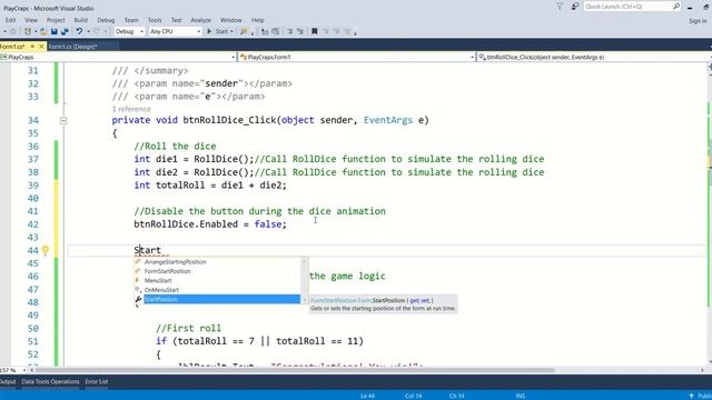 Write C# game Craps. C# Threading, Random class. C# Roll Dice Animation #SolveMyProgrammingTask