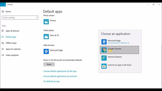 Set Chrome as default browser in Windows 10 in 10 sec