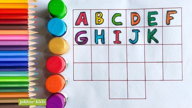 A for Apple B for Ball C for Cat D for Dog | How to Write ABCD with Colors | Alphabets A to Z | Kid