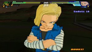 Dragon Ball Z Budokai Tenkaichi 3 Cell First Form vs Android 18 (com vs com) Battle Gameplay