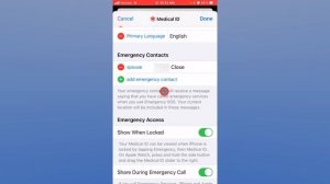 iPhone Health App - Emergency Contacts