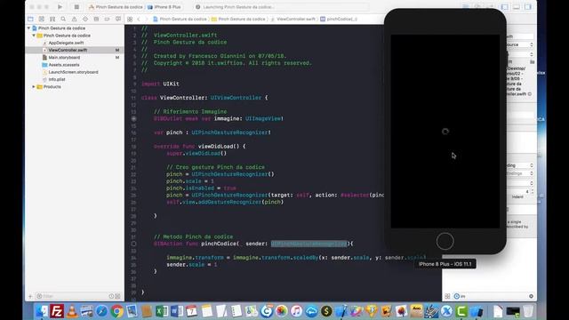 85 - Pinch Gesture da codice - IOS 12 e Xcode 10 | Italiano смотреть онлайн