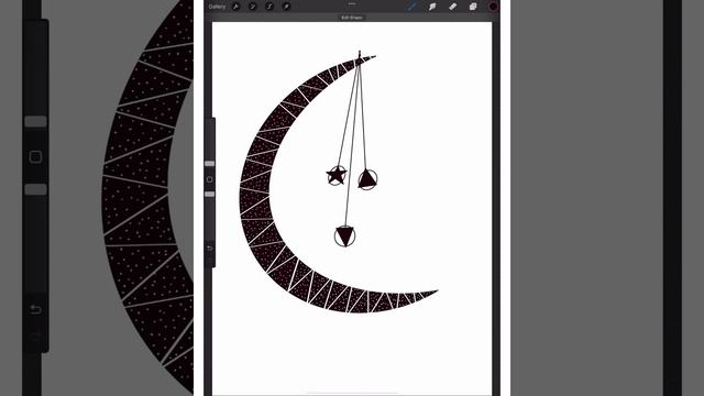 Anyone can Draw This Beautiful and Magical Moon | Procreate tutorial for beginners