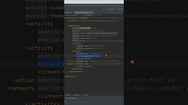 How to Change Launcher Activity in Android Studio | Change Starter Activity in Android in Hindi