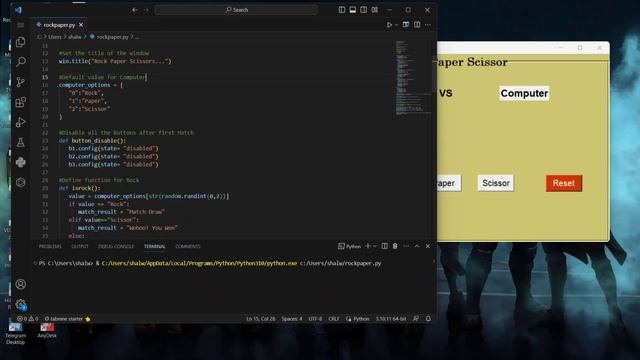 Simple stone paper scissor game using tkinter python смотреть онлайн