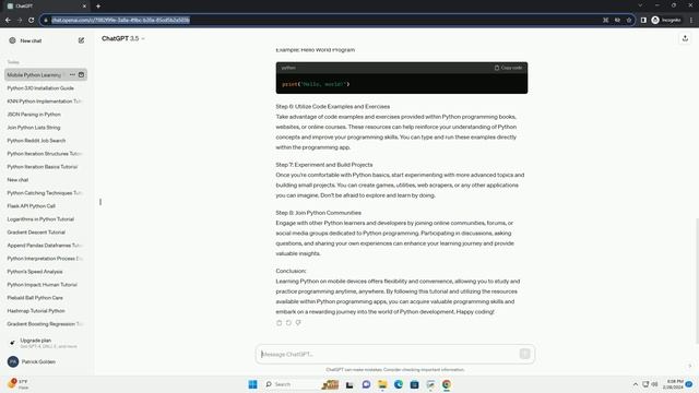 learning python on mobile