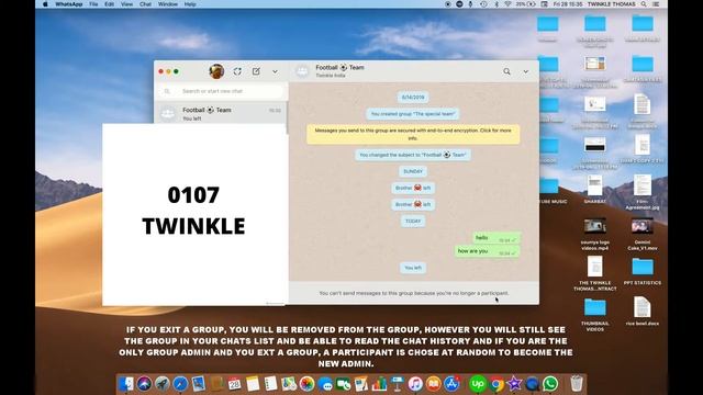 HOW TO DELETE A GROUP AFTER EXIT A GROUP IN WHATSAPP MAC DESKTOP смотреть онлайн