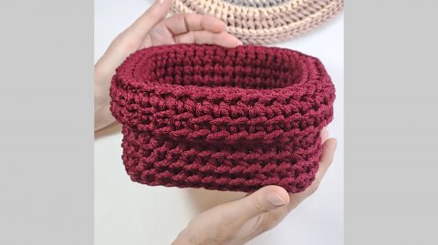 Квадратная корзинка с отворотом