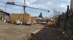 Перекладка краном, первые 6 кубов 200 брус