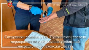 Полицейские в Пушкино провели мероприятия по соблюдению требований миграционного законодательства