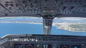 Embraer legacy 600 visual approach Nice LFMN Runway 22R