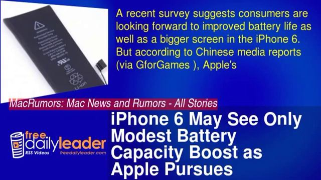 iPhone 6 May See Only Modest Battery Capacity Boost as Apple Pursues Ultra-Slim Designs смотреть онлайн