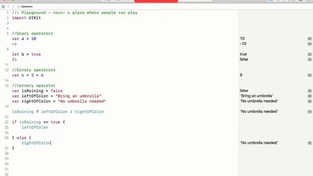 Practical iOS 12 : Operators - Part 1 - unary•binary•ternary•assign•compound