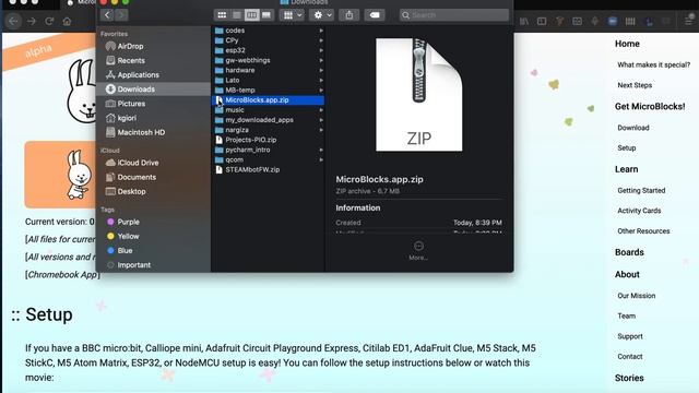 Install MicroBlocks on Mac OS смотреть онлайн