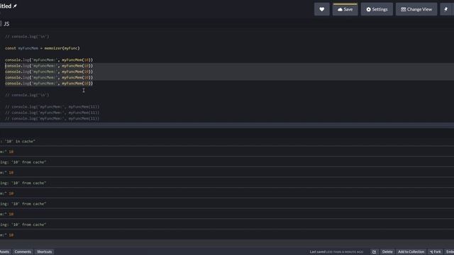 Мемоизация (memoization) функции в JavaScript смотреть онлайн