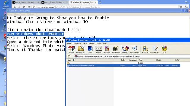 Enable Windows Photo Viewer on Windows 10 смотреть онлайн