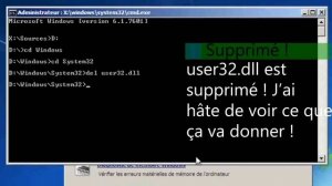 Windows 7 oublie user32.dll