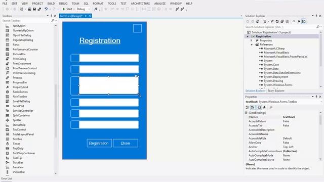 How to Create Simple Registration Form Design in Csharp Visual Studio 2012 Step by Step