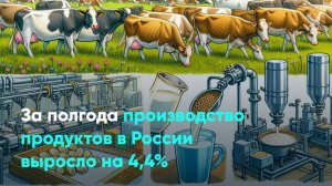 За полгода производство продуктов в России выросло на 4,4%