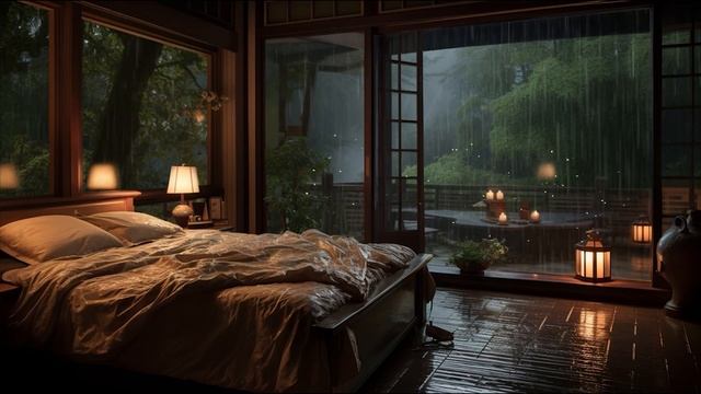 Open the window and Lie down in bed - Let the sound of rain wash away your stress смотреть онлайн