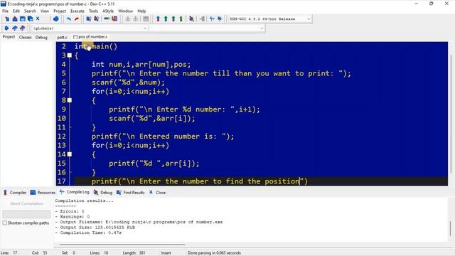 position of array| C Programming| Technology The Killer| java| Java for begginers| C programs with.