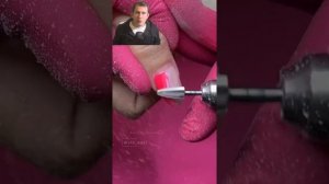 Точки вроста, коррекция маникюр чёрный гель лак