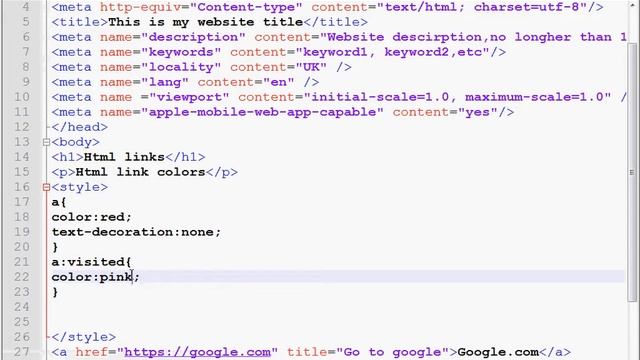 HTML Tutorial for Beginners - Learn HTML step by step - Html Links