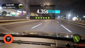 Saab 9-5 Aero acceleration 100-200 Km/h with Dragy GPS.