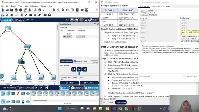 9.1.3 - Packet Tracer - Identify Mac and Ip Address смотреть онлайн
