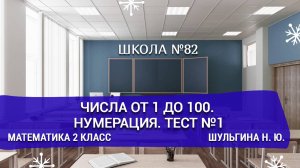 Числа от 1 до 100 .Нумерация. Тест №1. Математика 2 класс. Шульгина Н. Ю.