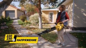 Воздуходувка электрическая Huter EB 3000 в работе 720p