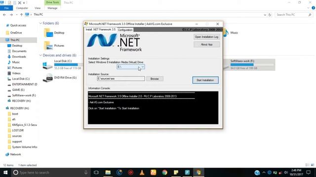 how to install dot net framework for win 10/8.1/8 in one min смотреть онлайн