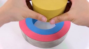 Я делаю радужный круг из кинетического песка для торта ASMR