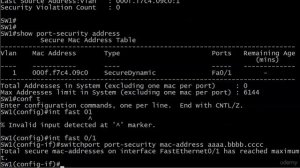 031 Memory 10  Port Security Dynamic Learning Lab