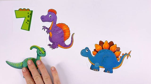Наклейки - Динозавры! Учимся Считать до 10!
