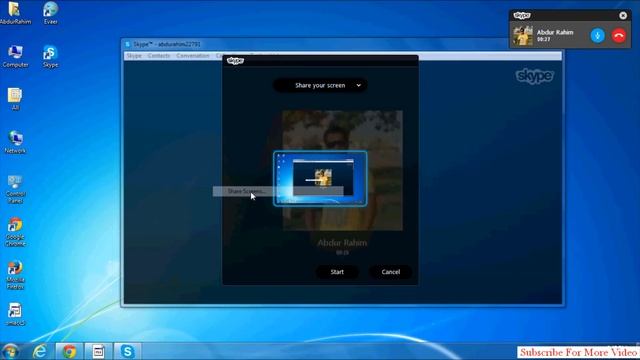 How to share your desktop screen using Skype - Bangla