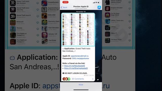 Daily Free Apple ID | Gta, Mc, FLS, Terr, Fivenight, more.